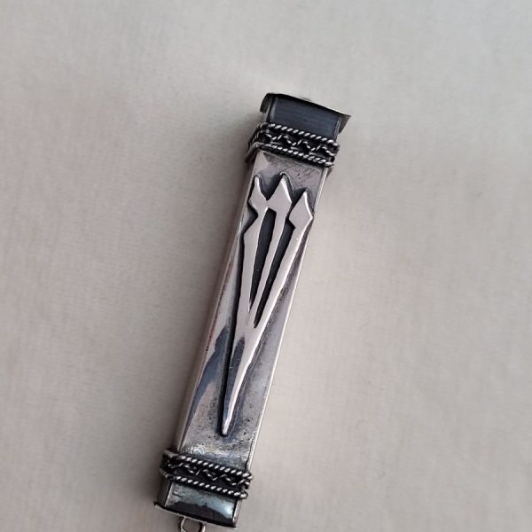 Handmade Sterling Silver Mezuzah Small Vintage handmade with Yemenite filigree design suitable for parchment up to 5 cm.