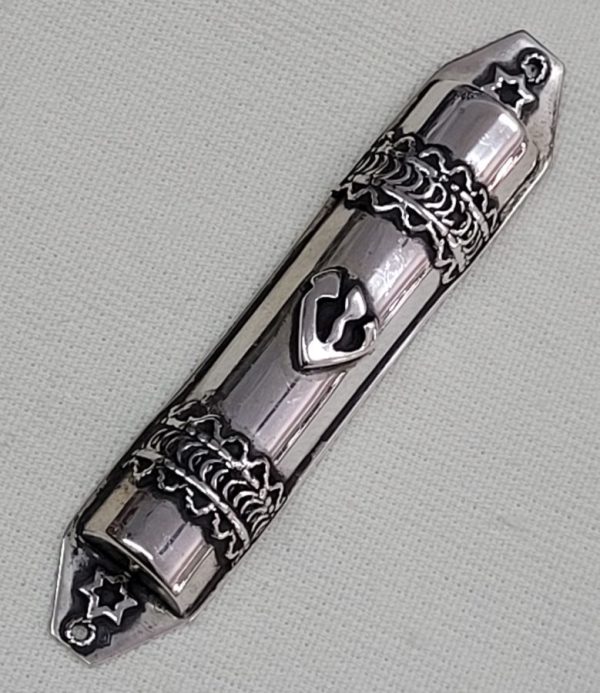 Handmade sterling silver Mezuzah vintage small Yemenite filigree made in Israel in the 1950's. Mezuzah suitable for parchment up to 5 cm.