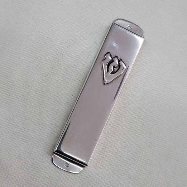 Handmade sterling silver Rectangular Mezuzah Smooth Silver contemporary suitable for parchment up to 5 cm .Dimension 2 cm X 8 cm.