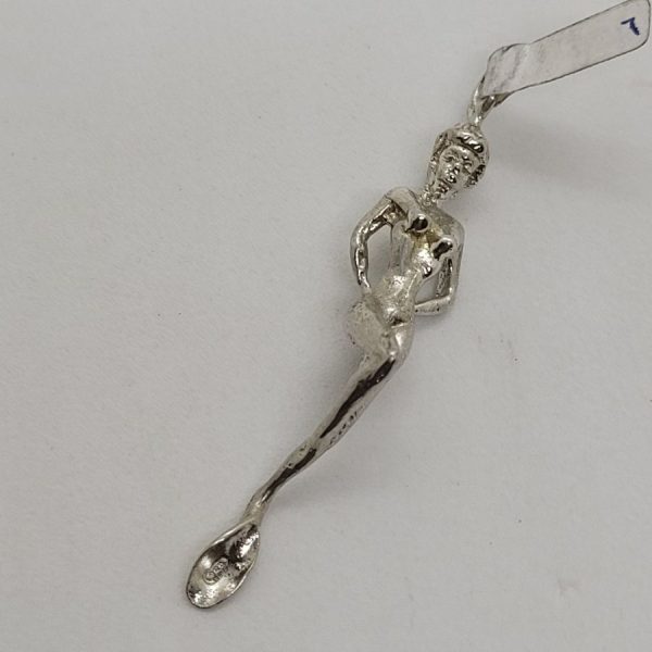Handmade sterling silver naked woman spoon pendant erotic design useful for serving medicine powder etc. Dimension 5.6 cm X 1 cm X 0.8 cm approximately.