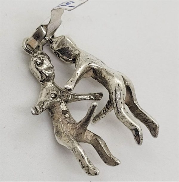 Handmade sterling silver two naked male pendant erotic design.  Can be ordered in gold according gold price. Dimension 4 cm X 1.8 cm X 0.8 cm approximately.
