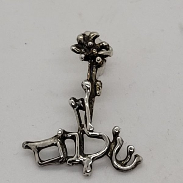 Handmade sterling silver pendant Shalom tree, the growing tree of peace (Shalom) heavy silver pendant. Dimension 2.5 cm X 3  cm X 0.3 cm approximately.