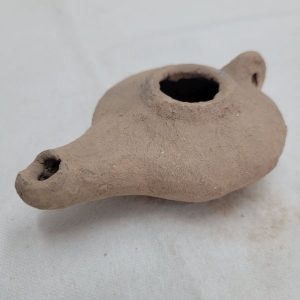 Antique Herodian oil lamp 1st century, King Herod era found in the Holy Land of Israel 1st century CE. Dimension 11 cm X  7 cm X  3 cm approximately.