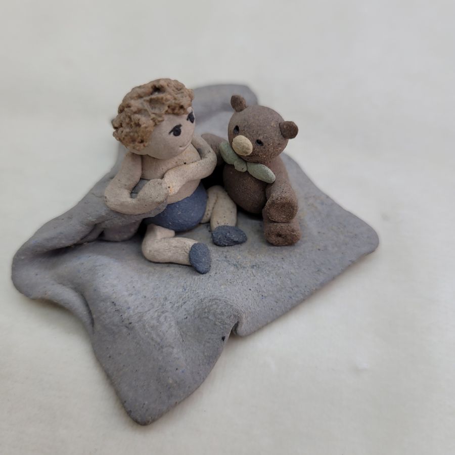 Kid's Bear Ceramic Sculpture - Image 7