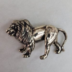 Handmade bronze miniature sculpture lion solid heavy metal made by S Ghatan Katan. Dimension 1 cm X 2.8 cm X 4.3 cm approximately.