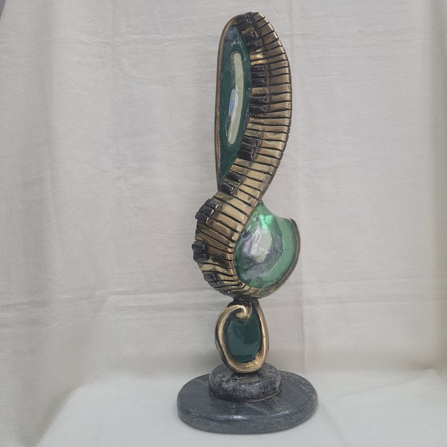 Bronze sculpture piano keyboard is an original and one of a kind made by Y. Ethan. He never duplicate his art works 46 cm X 15 cm X 17 cm approximately.