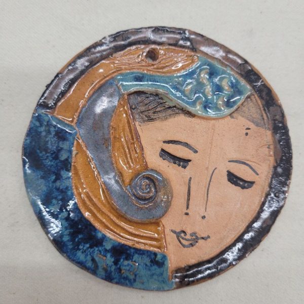 Ruth tile reflection thoughts Glazed Ceramic handmade. Handmade round small glazed ceramic tile named by Ruth as " reflections & thoughts".