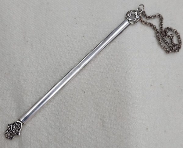 Handmade sterling silver Magen David Torah Yad pointer suitable for Bar or Bath Mitzvah gift. It might be used also as a book marker as well.