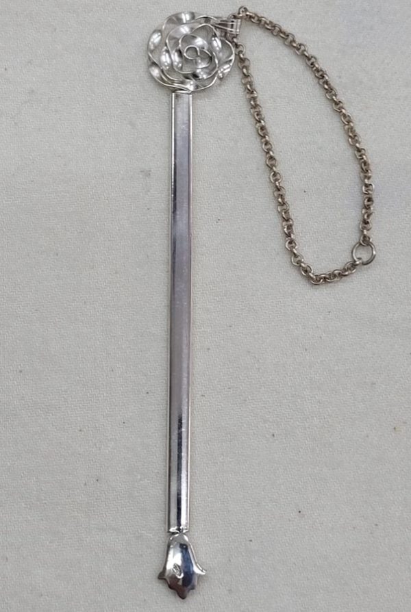 Handmade sterling silver shaped as a flower Torah Yad Pointer suitable for Bar or Bath Mitzvah gift. It might be used also as a book marker as well.