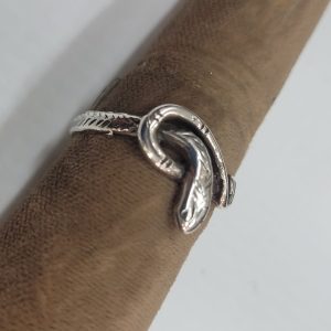 Handmade sterling silver Cobra snake ring fine natural design. Dimension 1.2 cm X 1.4 cm approximately. European finger size 56, USA size 8.