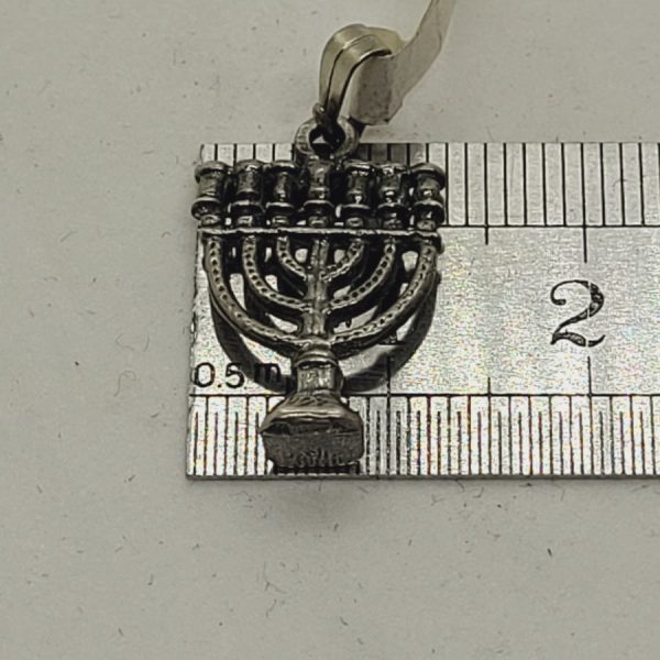Silver Small Menorah Pendant - Image 4