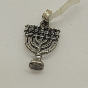 Handmade sterling silver small Menorah pendant with solid base seven branches. Dimension 1.3 cm X 2.2 cm X 0.5 cm approximately.