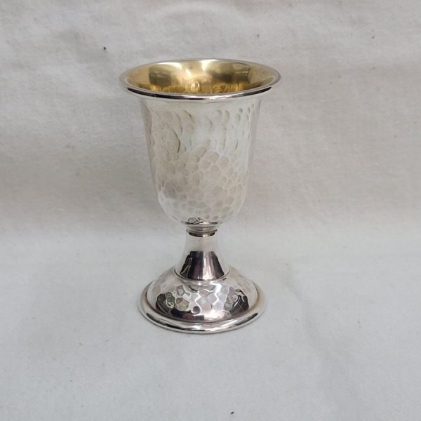 Handmade sterling silver hammered small cup, hand hammered design heavy solid silver. Can serve as well for schnapps shots.