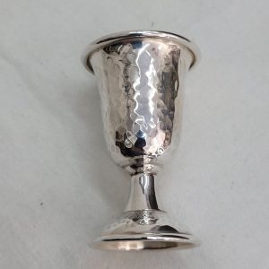 Handmade sterling silver hammered small cup, hand hammered design heavy solid silver. Can serve as well for schnapps shots.