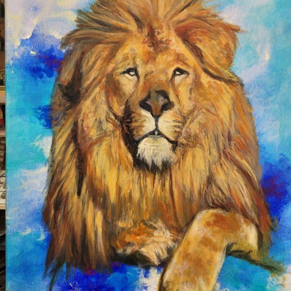 Rising Lion Oil Painting - Image 3