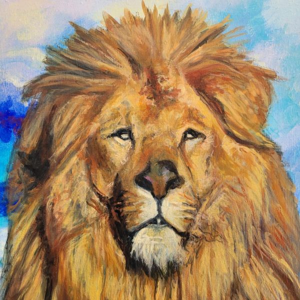 Rising Lion Oil Painting - Image 4