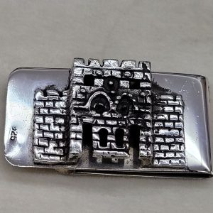 Handmade sterling silver golden gate money holder shape  encrusted solid made by Biers. Dimension 2.5 cm X  5 cm approximately.