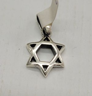 Traditional masculine style half Rounded Magen David pendant medium size handmade suitable for men. Free air mail shipping included