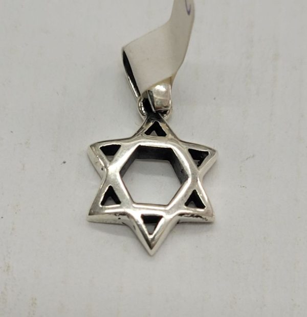 Traditional masculine style half Rounded Magen David pendant medium size handmade suitable for men. Free air mail shipping included