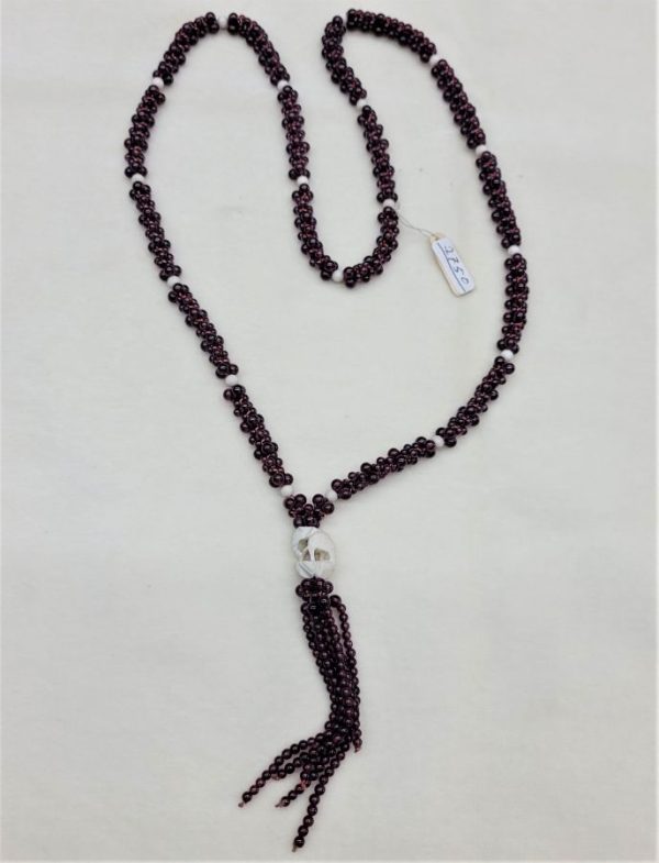 Braded Garnet beads necklace - Image 3