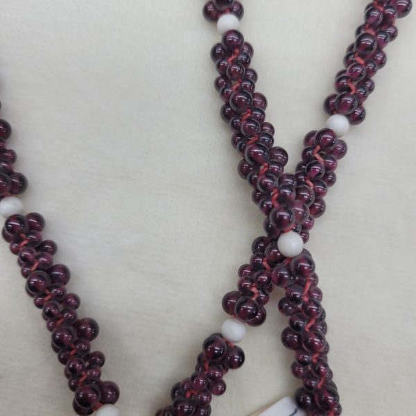 Braded Garnet beads necklace - Image 6