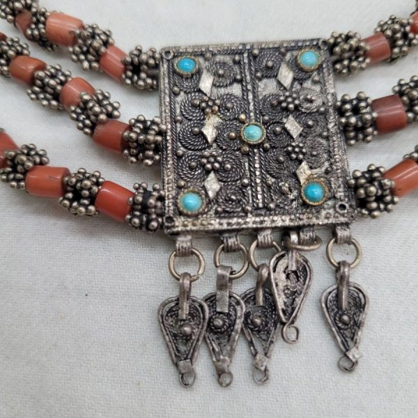 Filigree Coral necklace vintage - Image 13