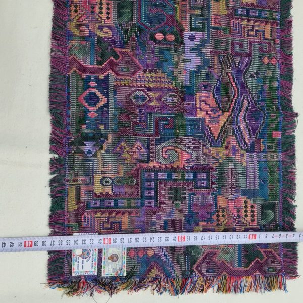 Handmade Druze placemat rectangle violet, where each side is as beautiful because of the different shades of violet colors they have skillfully used.