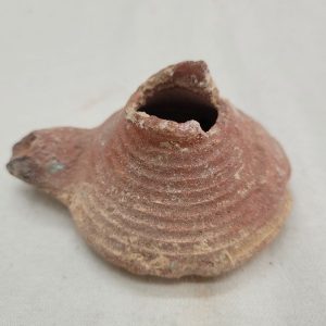 Antique shaped Herodian oil lamp 1st century, King Herod era found in the Holy Land of Israel 1st century BC. It is from private collection.