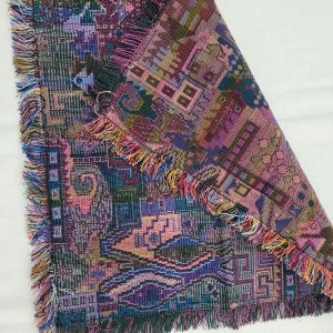 Handmade Druze placemat purple fish square shape, where each side is as beautiful because of the different shades of purple colors.