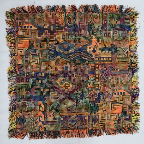 Handmade Druze placemat yellow fish square shape, where each side is as beautiful because of the different shades of yellow.