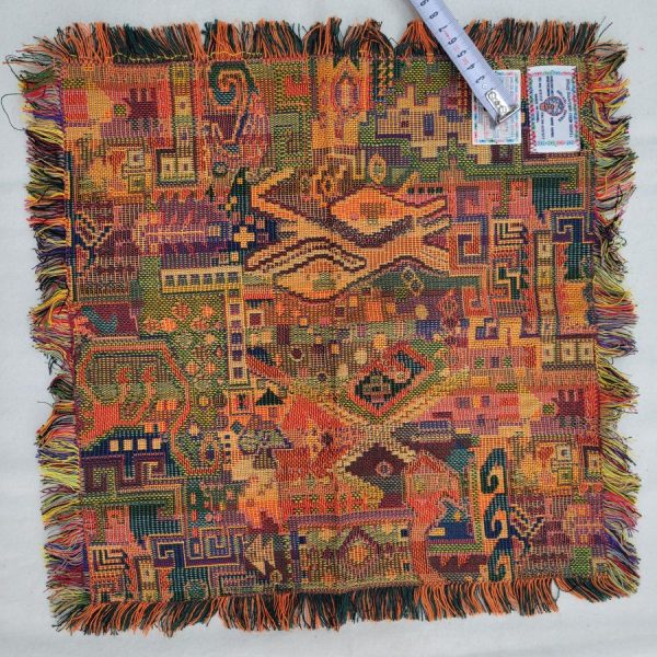 Handmade Druze placemat yellow fish square shape, where each side is as beautiful because of the different shades of yellow.