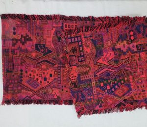 Handmade rectangle red Druze runner , where each side is as beautiful because of the different shades of red and violet colors they have skillfully used.
