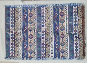 Handmade Druze runner rectangle geometric designs, where each side is as beautiful because of the different shades of yellow colors.