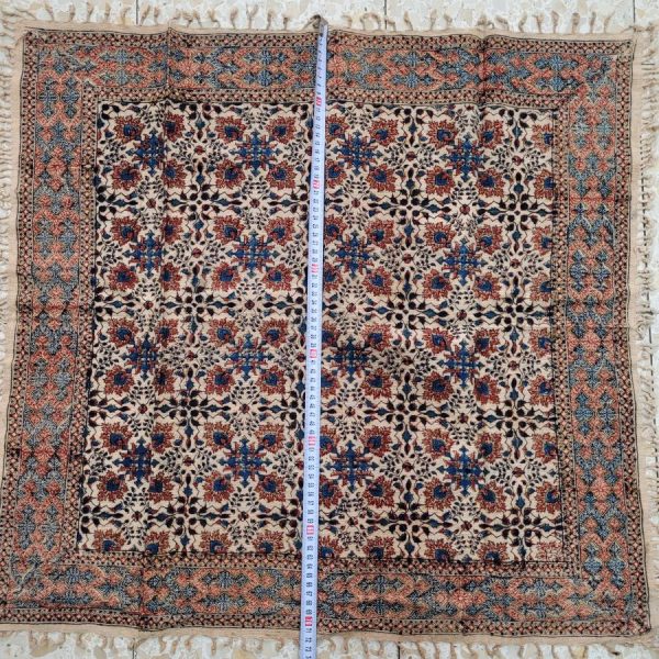 Square Qalamkari cotton tablecloth - Image 3
