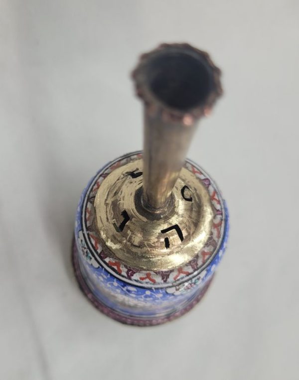 Brass enameled Hanukah Dreidel - Image 5