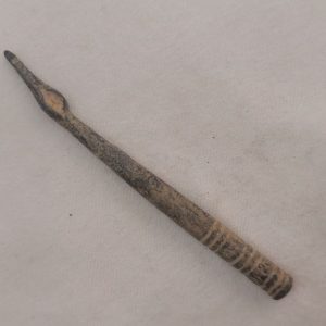 Genuine antique bronze sewing needle, the hole of needle is full of mud where it was buried, found in the holy land and dated 2000 BC.