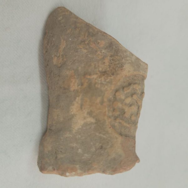 With antique pottery shard designed, owner comes to the great priest and handles him the shard and gets blessed 1.8 cm X 3.5 cm X 5.5 cm approximately.