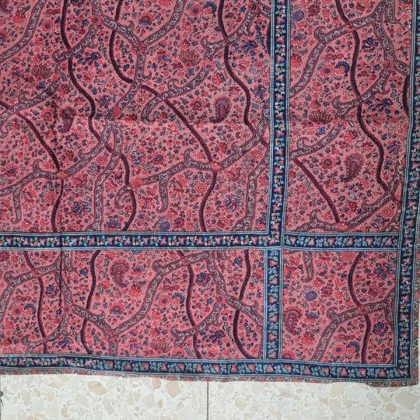 Ghalamkar red vintage tablecloth - Image 4