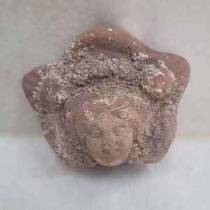 Genuine antique lady Roman head pottery statue symbol of beauty found in Israel 4th century CE.  Dimension 7 cm X 6 cm X 3 cm approximately.