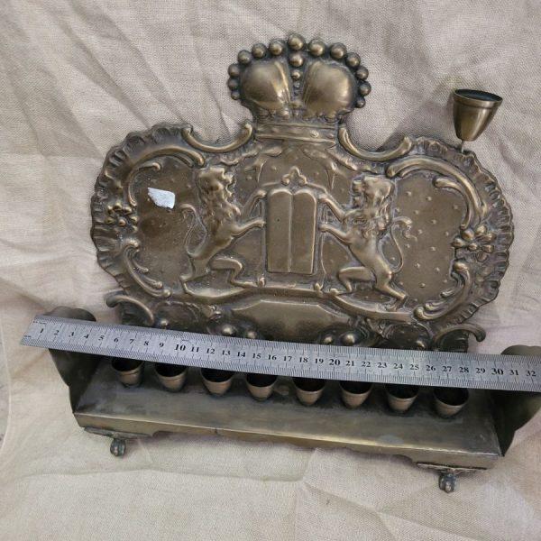 Vintage Hanukah Menorah brass - Image 3