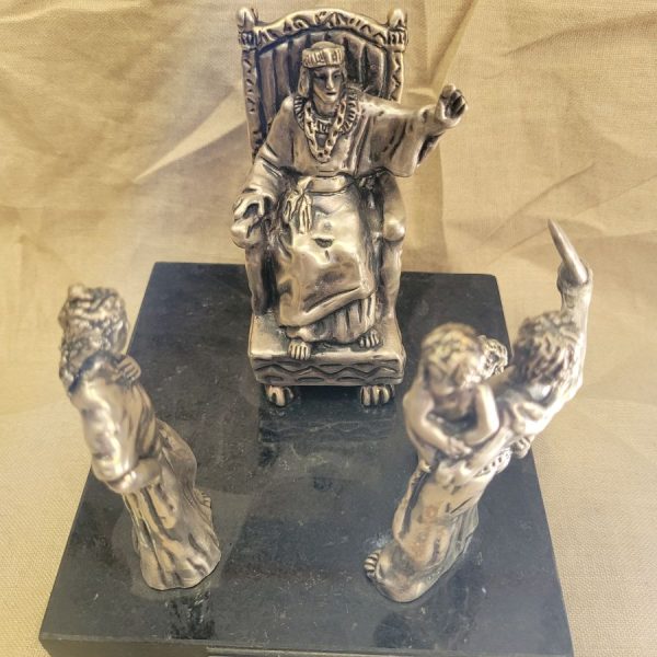 Silver sculpture Solomon judgement - Image 3
