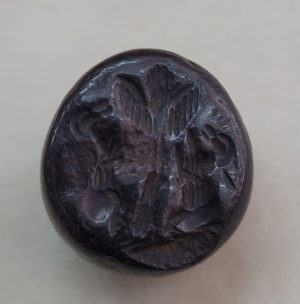 Antique stone Hematite seal two deer 17th century, probably used to seal Jewish letters or documents found in the middle East.