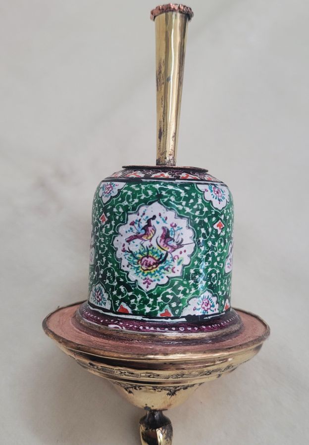 Green enameled Hanukah Dreidel - Image 7
