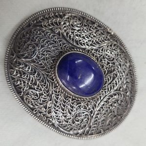 A Yemenite silversmith has made this intricate oval sterling silver Yemenite filigree vintage silver tobacco box portable tobacco box.