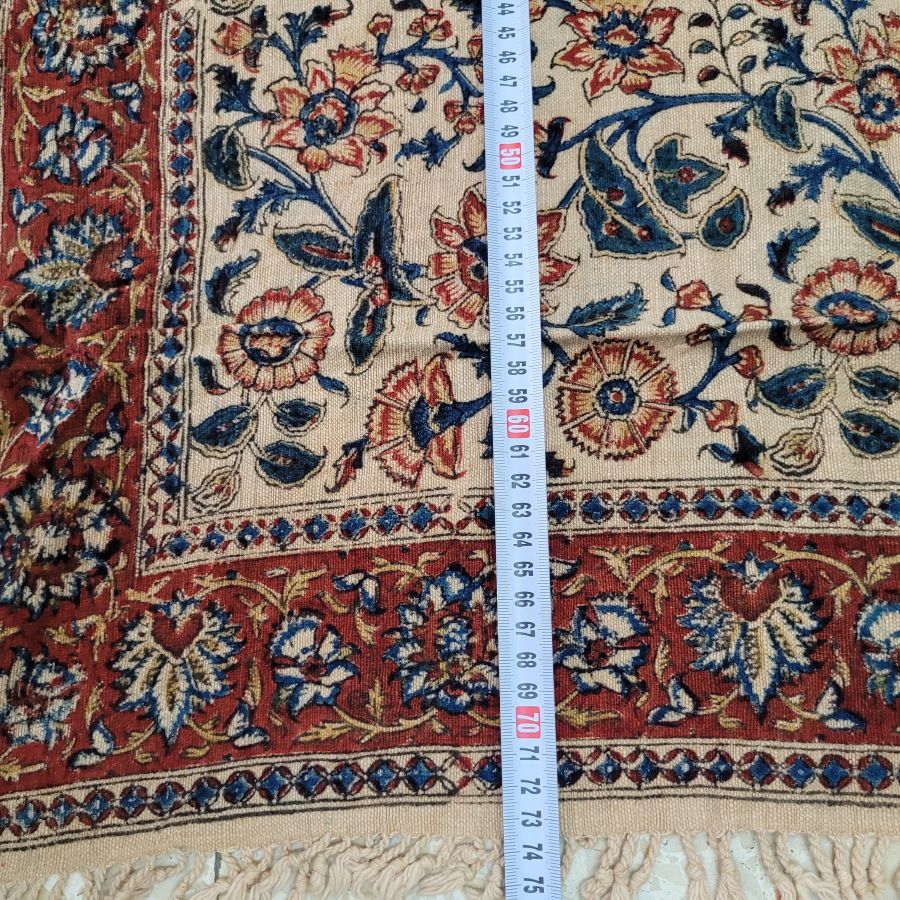 Square Qalamkari flower pattern - Image 5