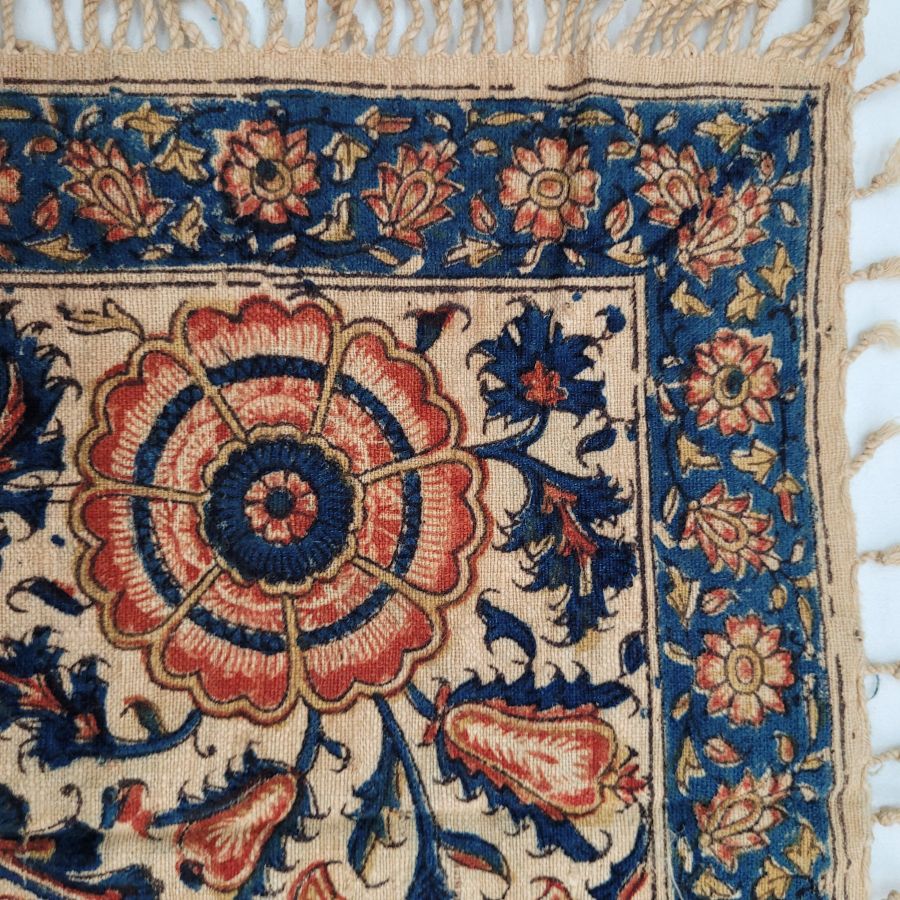 Vintage square Qalamkari flower - Image 6