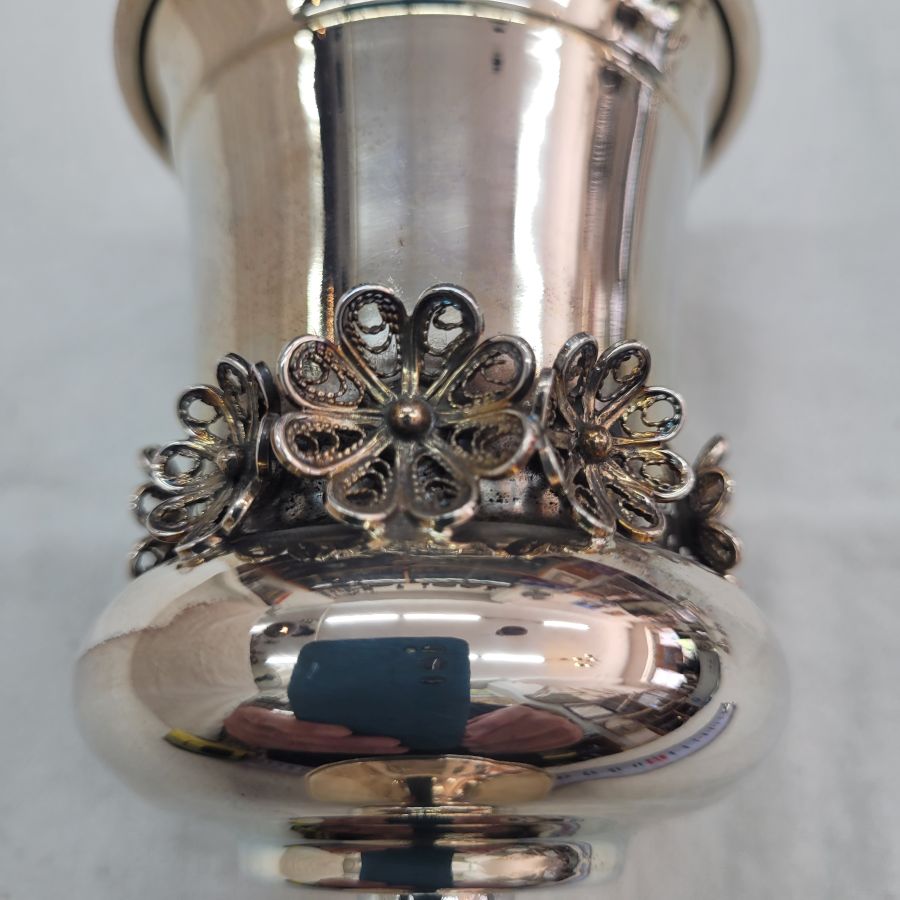 Kiddush chalice Yemenite filigree - Image 7