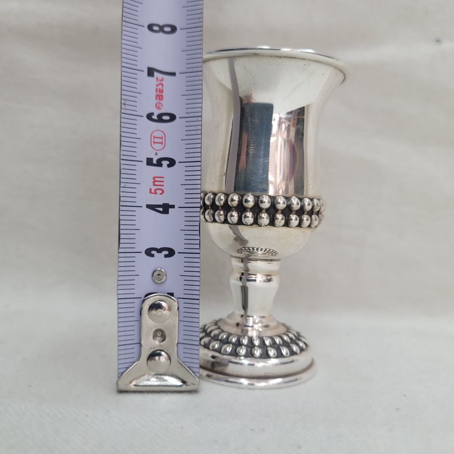 Silver Schnapps cup Pearls - Image 3