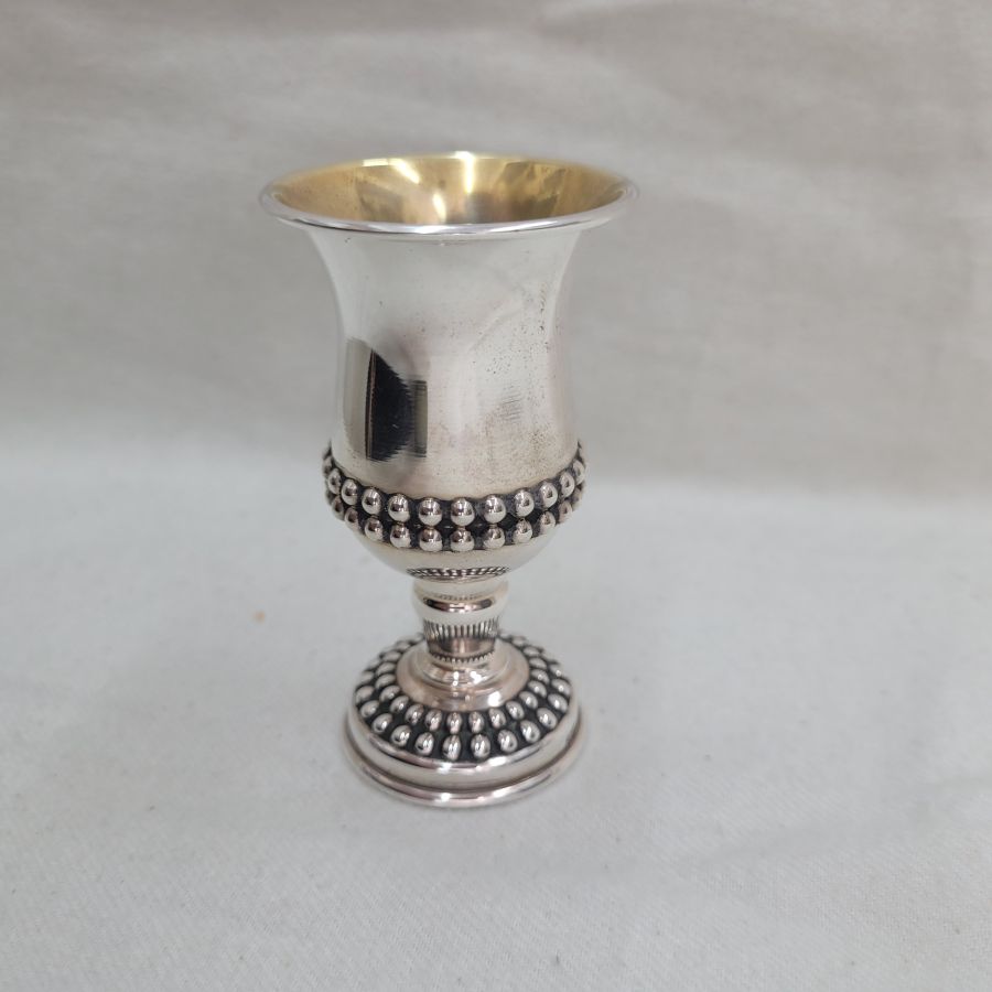 Silver Schnapps cup Pearls - Image 6