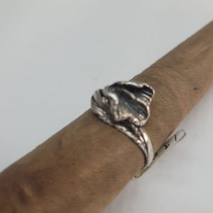 Handmade sterling Silver Tulip flower ring fine natural design. Dimension 1.2 cm X 1.4 cm approximately. European finger size 56, USA size 8.